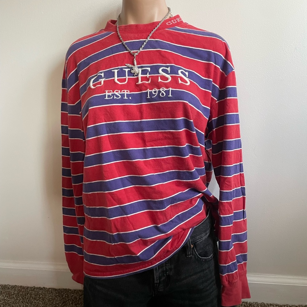 Guess Long Sleeve Striped Shirt Streetwear